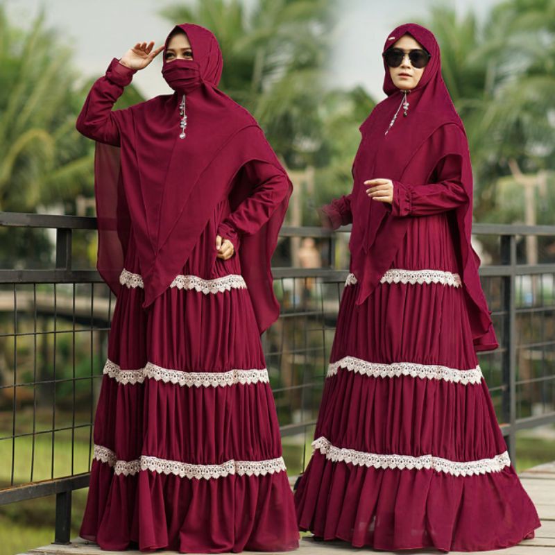 Hasanah syari/gamis elegan / gamis muslim terbaru