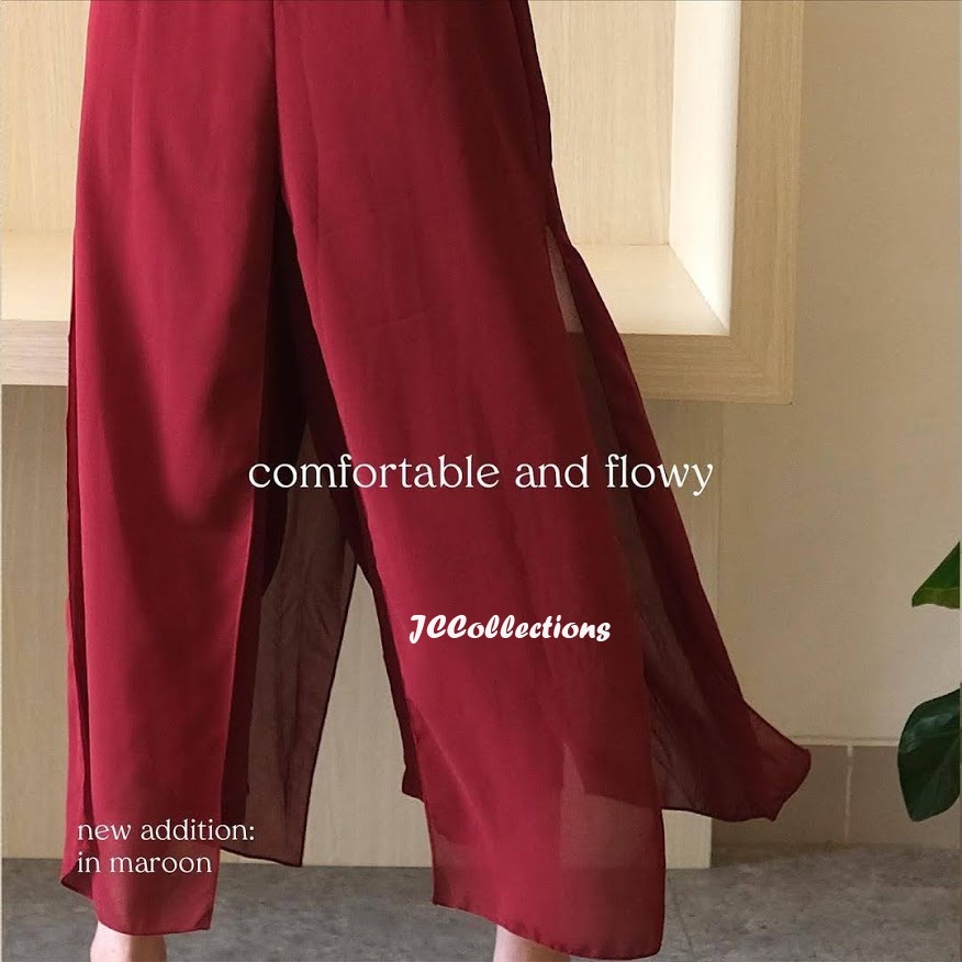 Celana Wanita Korea Casual Sifon Pants / Stice Pants Korean style Stella - JCCollections