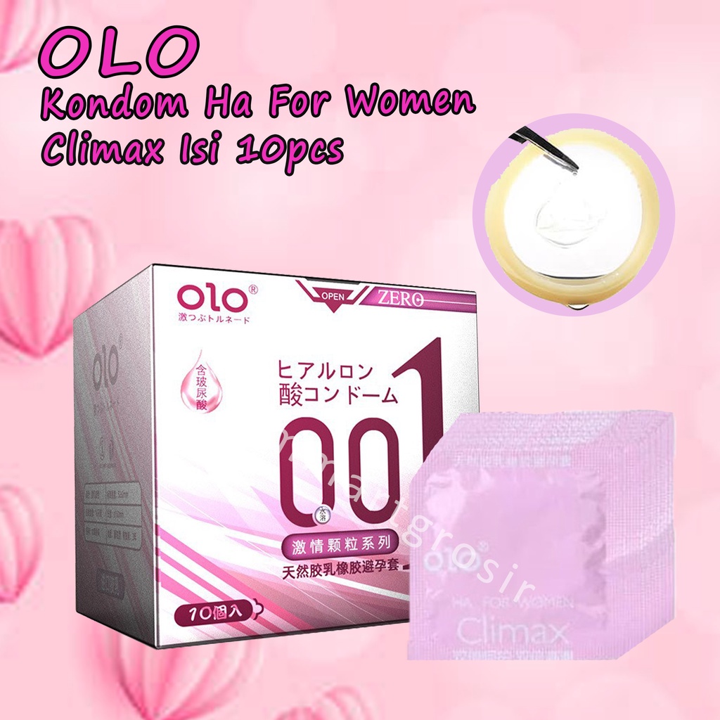 Kondom Olo / Ha For Women Climax / Kondom Tipis 0.01 / 1box 10pcs