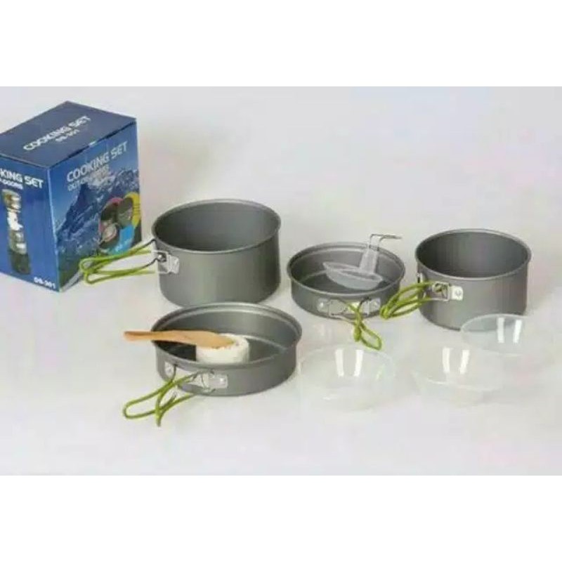 Alat masak Isi 4 Wajan Cooking Set DS301 Camping outdor