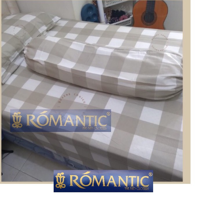 AESTHETIC KOREA Bedcover Sprei emily Khaki kotak pastel by ROMANTIC gingham cewe katun jepang lokal