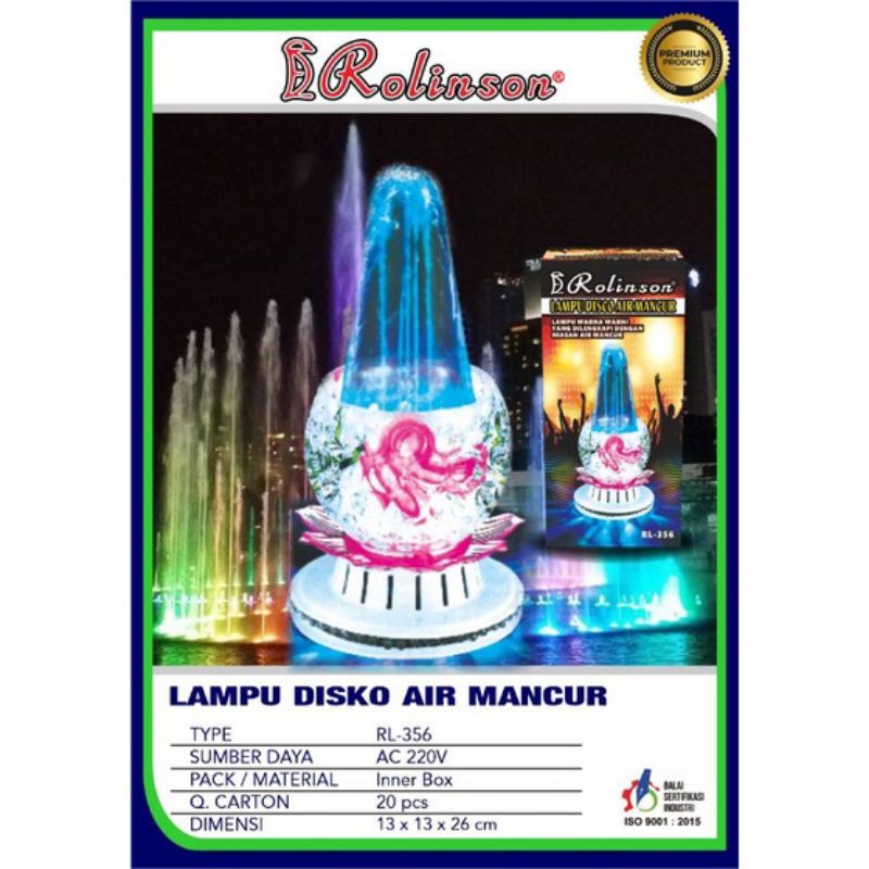 Lampu Disco Air Mancur RL-356 colok listrik AC 220V ROLINSON