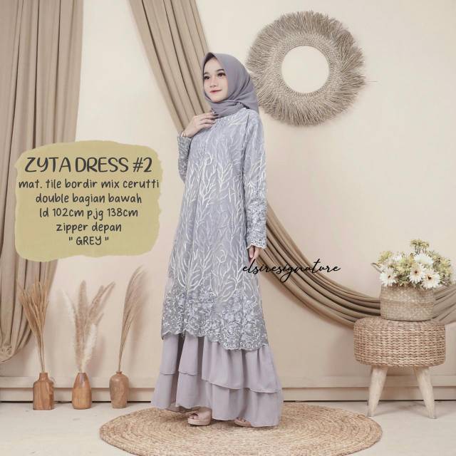 GAMIS MAXI ZYTA DRESS / GAMIS TILE CERUTI / GAMIS KONDANGAN TERBARU / GAMIS PESTA MEWAH 2021 / GAMIS