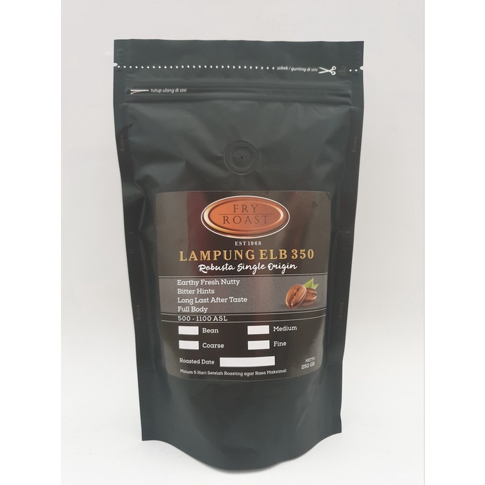 

t01thy Kopi Robusta Lampung Elb 350 (Biji/Bubuk) 250 Gram - Biji Ds20X11