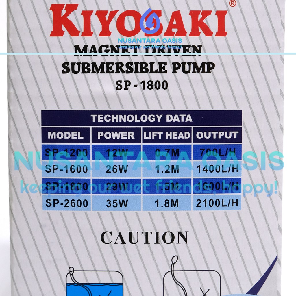 POMPA AIR CELUP AQUARIUM KIYOSAKI SP 1800 SUBMERSIBLE PUMP