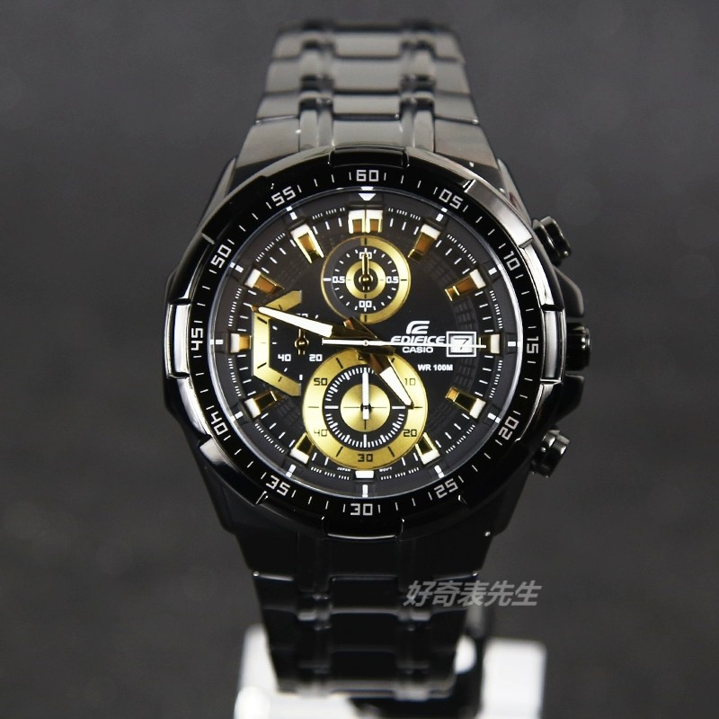 Jam Pria Edifice EFR 539  hitam stainless steel strap/casio#