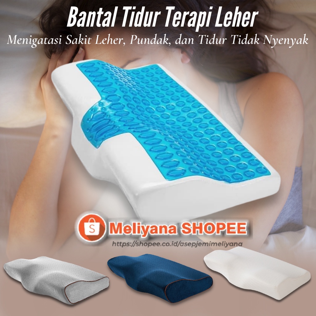 Bantal Tidur Orthopedic Contour Head Terapi Leher Pundak Memory Foam