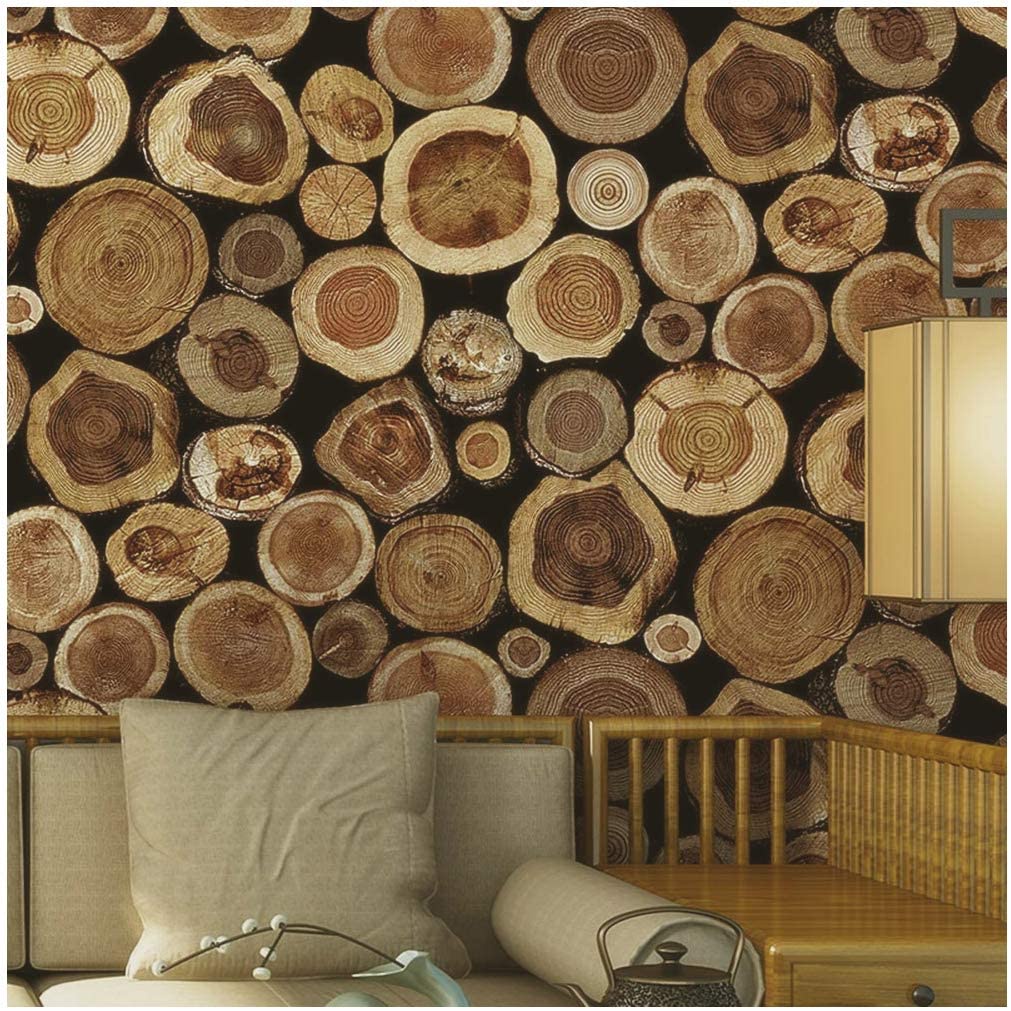 WALLPAPER STIKER DINDING KAYU POTONG