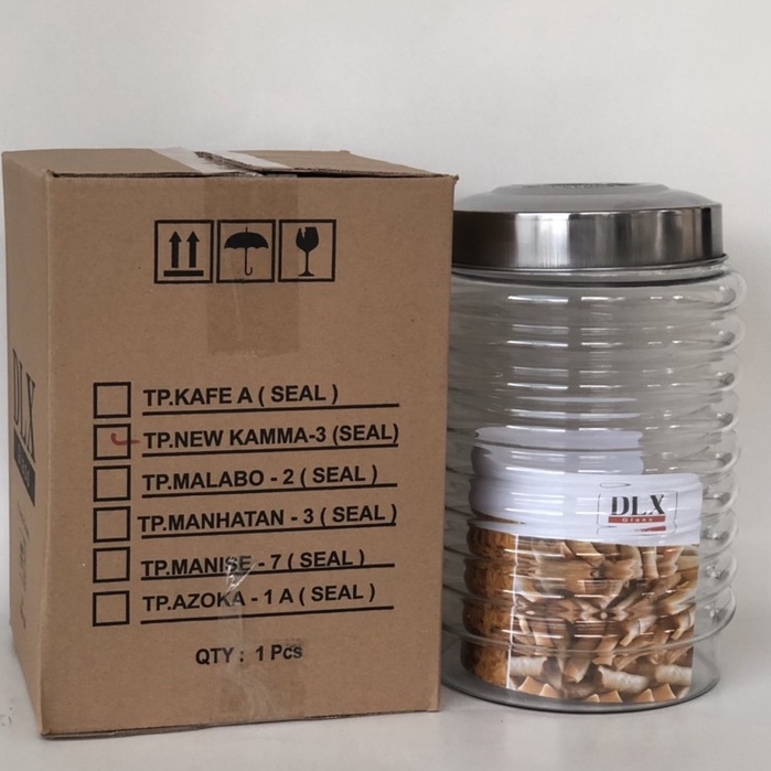 toples kaca DLX kamma 3 ukuran 4.5 liter