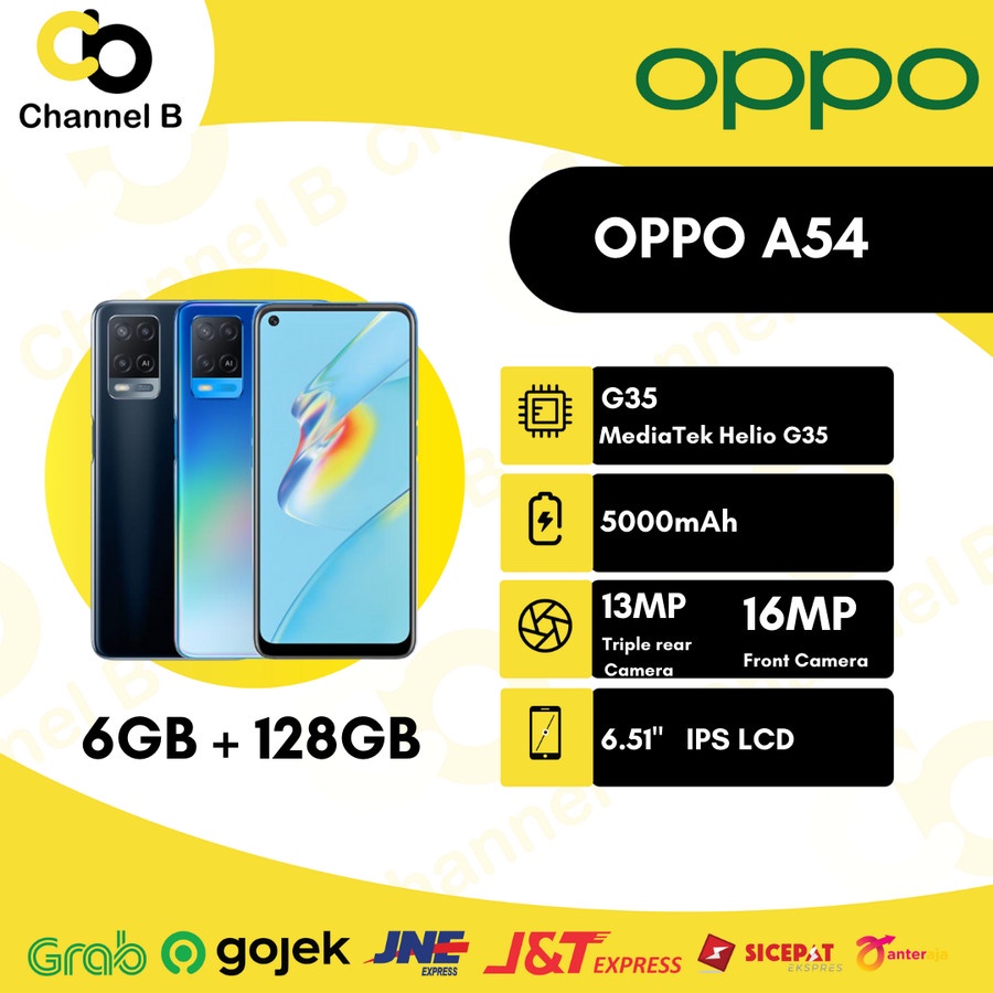 OPPO A54 - [ Ram 6GB + 128GB ] - Garansi Resmi