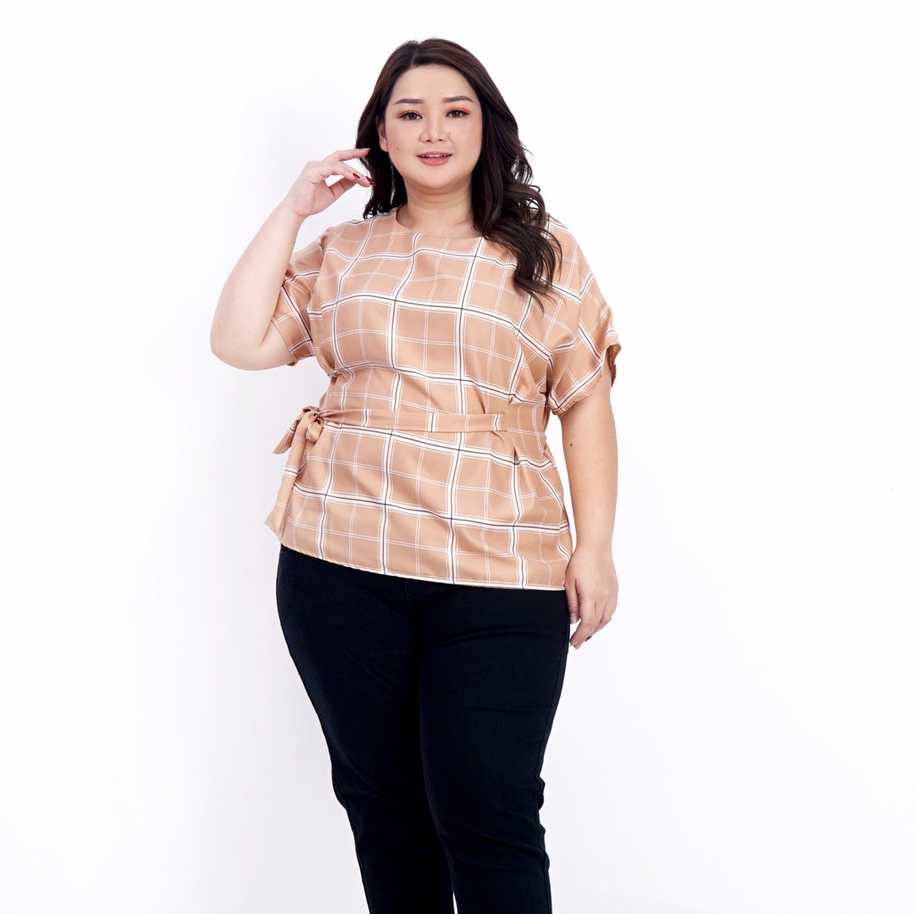 Atasan Kasual Bigsize Wanita Blouse Jumbo Corak 027