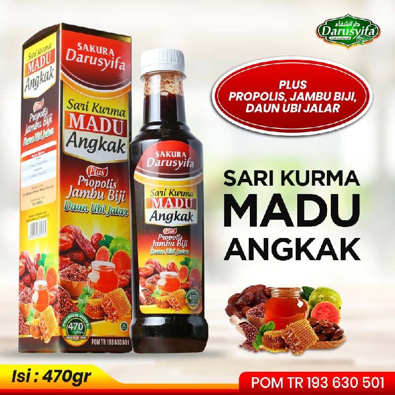 

Sari Kurma Madu Angkak SAKURA Darusyifa 470 ml Original