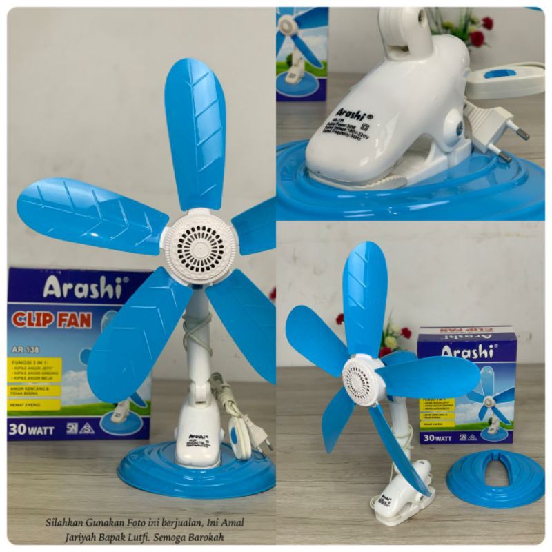 Kipas Jepit Clip Fan 30 Watt Arashi AR138