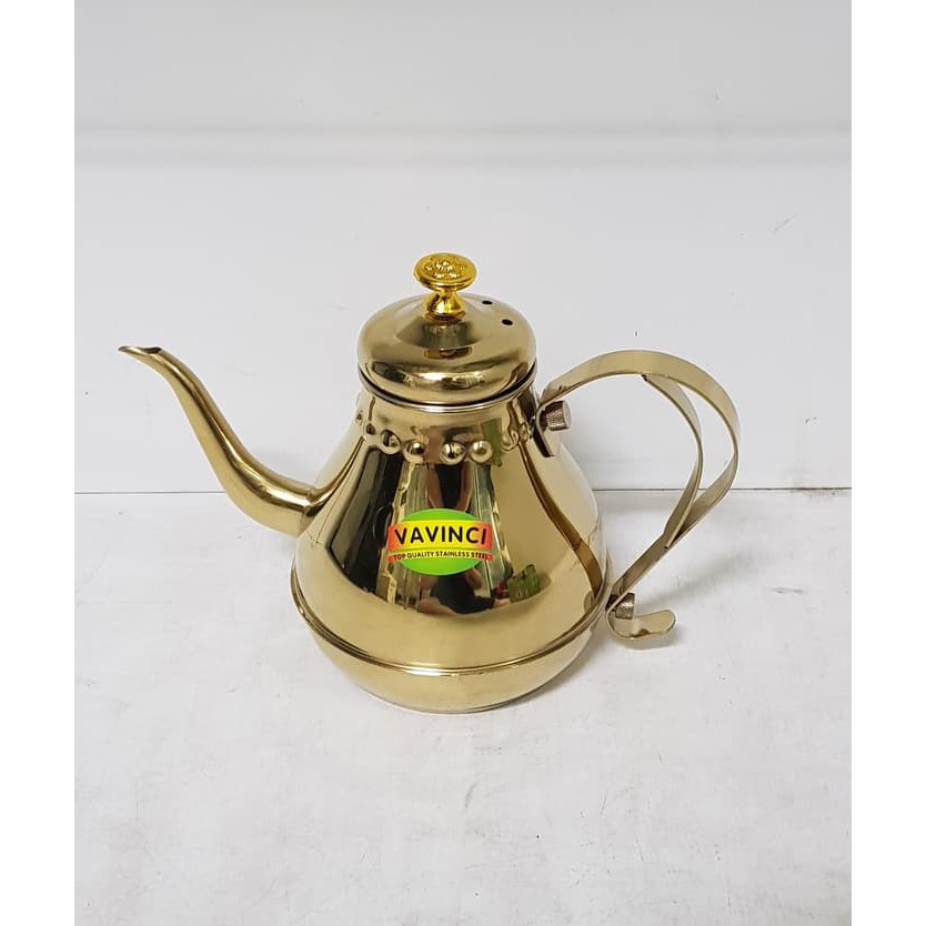 Tea Pot Kettle Vavinci Gold / Teko Teh Dengan Saringan