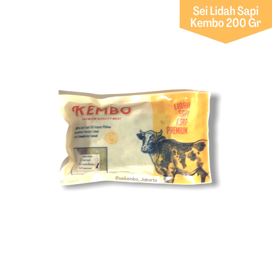 

Sei Lidah Sapi KEMBO 200 Gr Daging Asap HALAL Frozen + Sambal