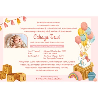 Jual Undangan Aqiqah dan Syukuran Bayi Tedak Siten | Shopee Indonesia