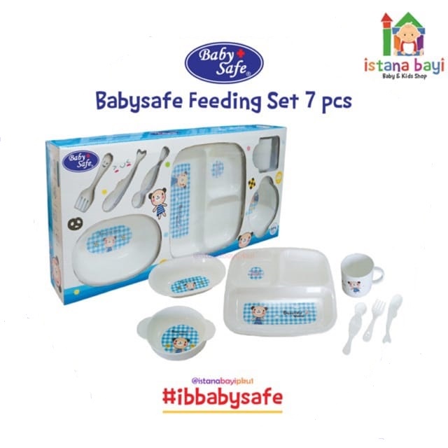 Baby Safe Feeding Set isi 7pcs - Peralatan Makan Mpasi FS601