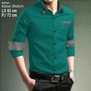 Kemeja Pria David Kemeja Formal Kerja Sekolah Warna Maroon Hijau army Hitam Biru Dongker Navy T