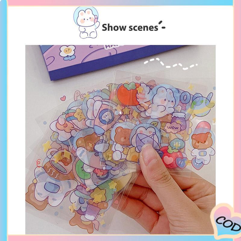 COD❤️ Kartun Tahan Air Tanpa Jejak Buku Pegangan Stiker Dekorasi Pola Kecil DIY Stiker Ponsel-A.one