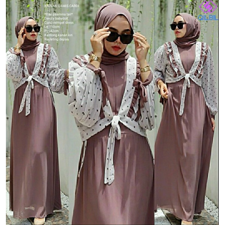 KAZUMI GAMIS CARDI + KIMIKO LACE 2 + KIMIKO LACE 3 ori by QILBIL