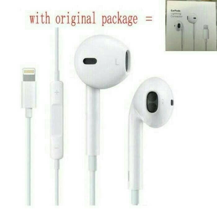 Earpod Headset Handsfree Earphone Iphone 7 Plus Lightning Murah + Gratis Ongkir