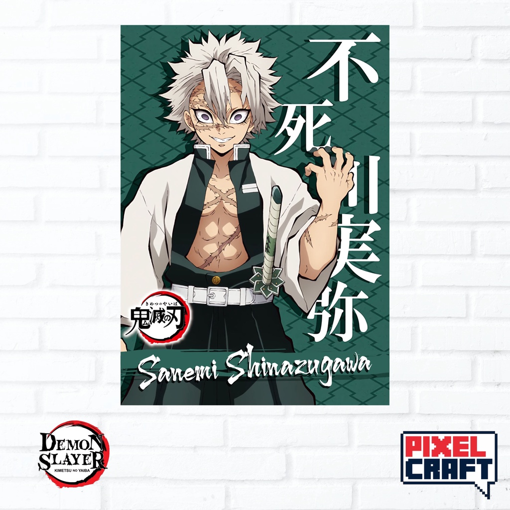 Poster Dinding Karakter Anime KIMETSU NO YAIBA / DEMON SLAYER Size - A4-13 Sanemi Shinazugaw