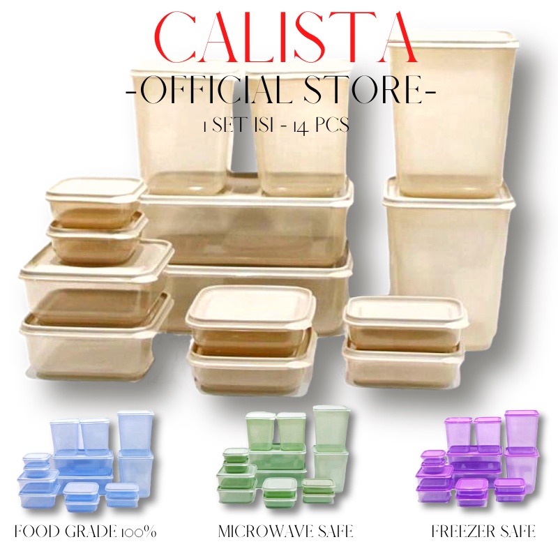 TOPLES PLASTIK SET TEMPAT KOTAK PENYIMPAN MAKANAN BUMBU DAPUR FOOD CONTAINER CALISTA OTARU SOFT 14 PCS KOTAK MAKANAN TEMPAT WADAH SAYUR FOOD PREPARATION SET FOOD STORAGE SET FOOD BOX CONTAINER KULKAS SET