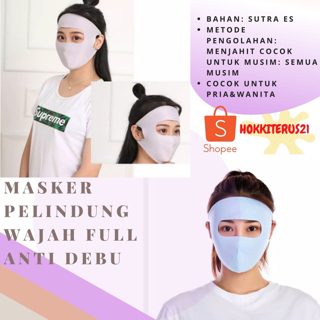 Pelindung Wajah / Masker Non Medis Anti Debu &amp; Polusi Murah Berkualitas - By Hokkiterus