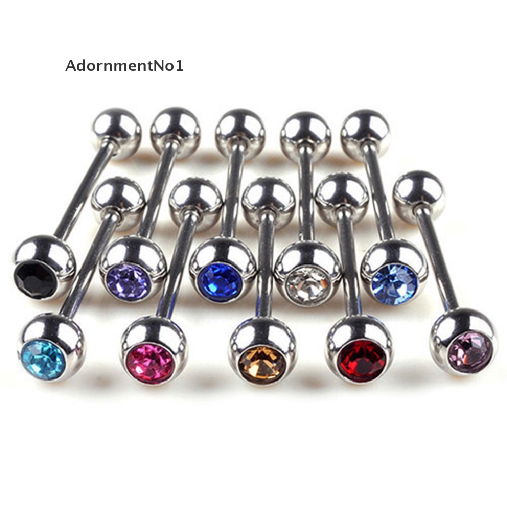 (AdornmentNo1) 5pcs / Lot Anting Tindik Lidah Bentuk Barbel Bahan Stainless Steel