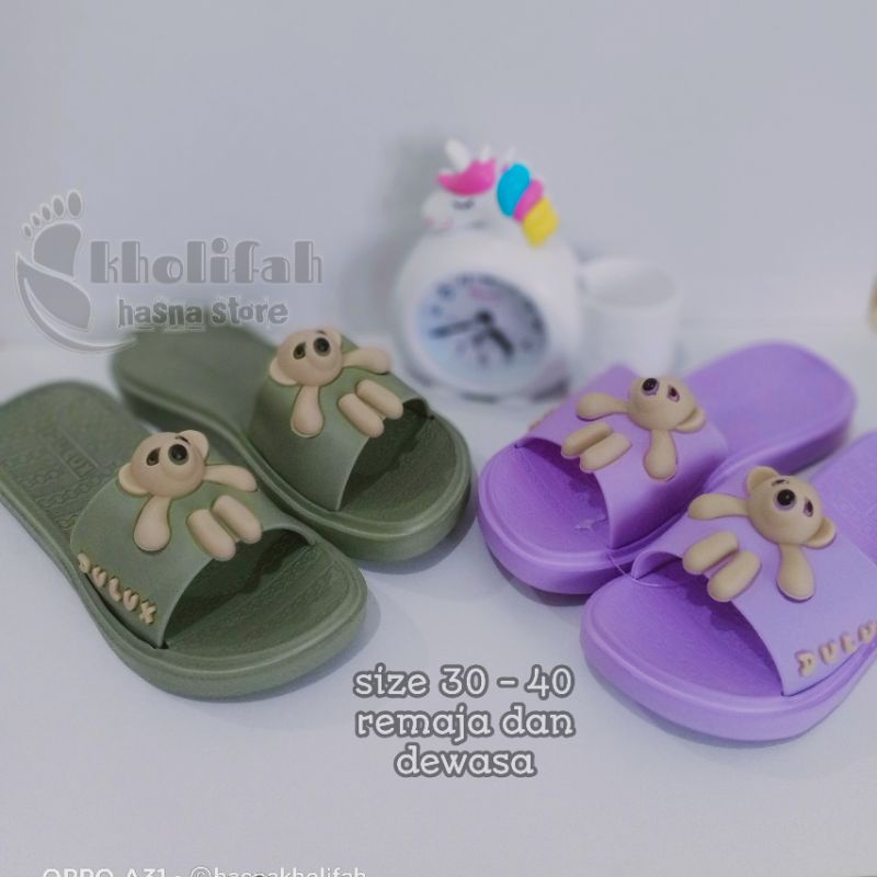 sandal perempuan remaja dewasa beby bear lucu gemes gemesin 320c/b dulux