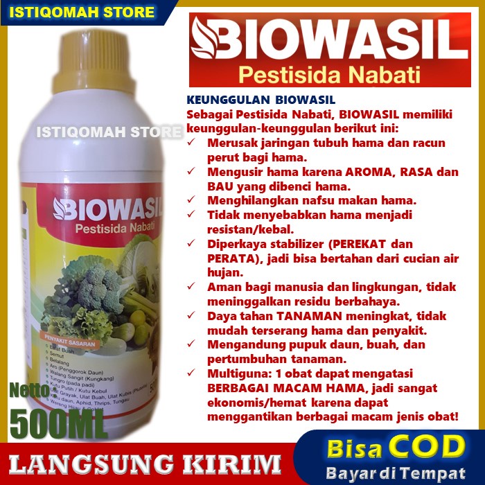 Pestisida Nabati BIOWASIL 500ml Obat Hama Kutu Daun Cabe - Obat Pembasmi Kutu Daun Cabe - Insektisida Pembasmi Hama Kutu Daun Cabai - Insektisida Untuk Kutu Daun Pada Cabe -  Racun Kutu Daun Pada Cabe Bisa untuk Semua Jenis Tanaman TERLARIS