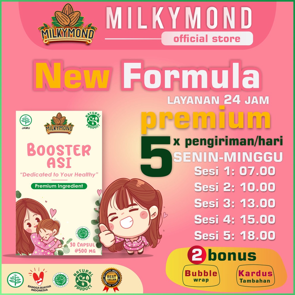 MILKYMOND Milkymond Pelancar ASI Kombinasi Habbatussauda + Soya + Kelor + Katuk + Fenugreek 30 Caps