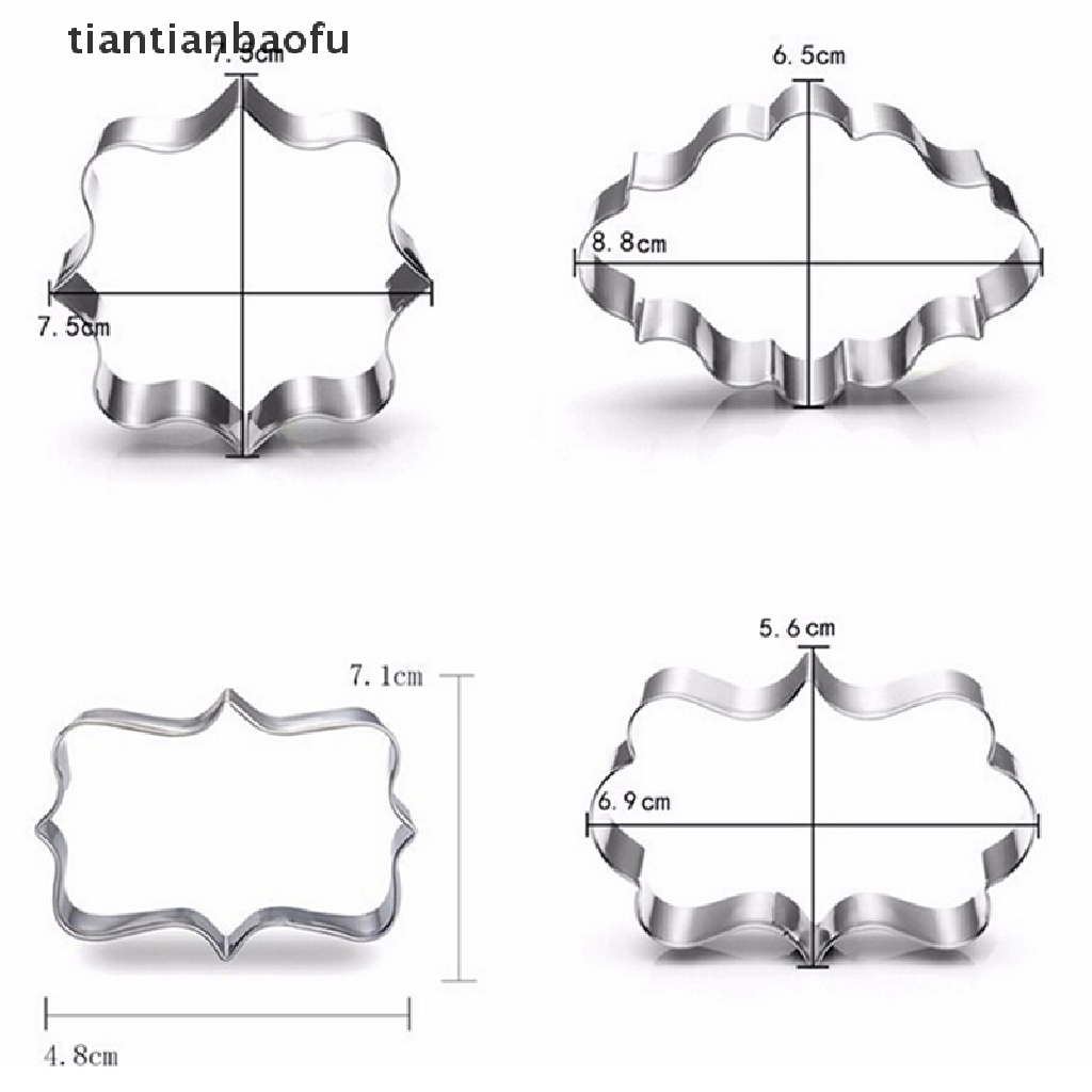 4 Pcs Cetakan Pemotong Kue Kering Biskuit Sugarcraft 3D Untuk Dapur