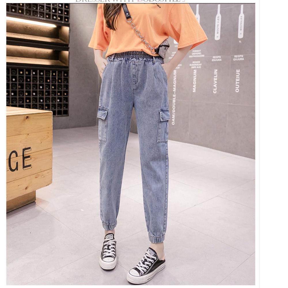 JOGGER CARGO CELANA JEANS WANITA Stretch PREMIUM Kekinian Murah