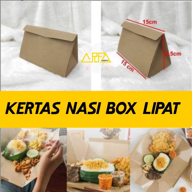 Dus Kertas Nasi Lipat Kekinian