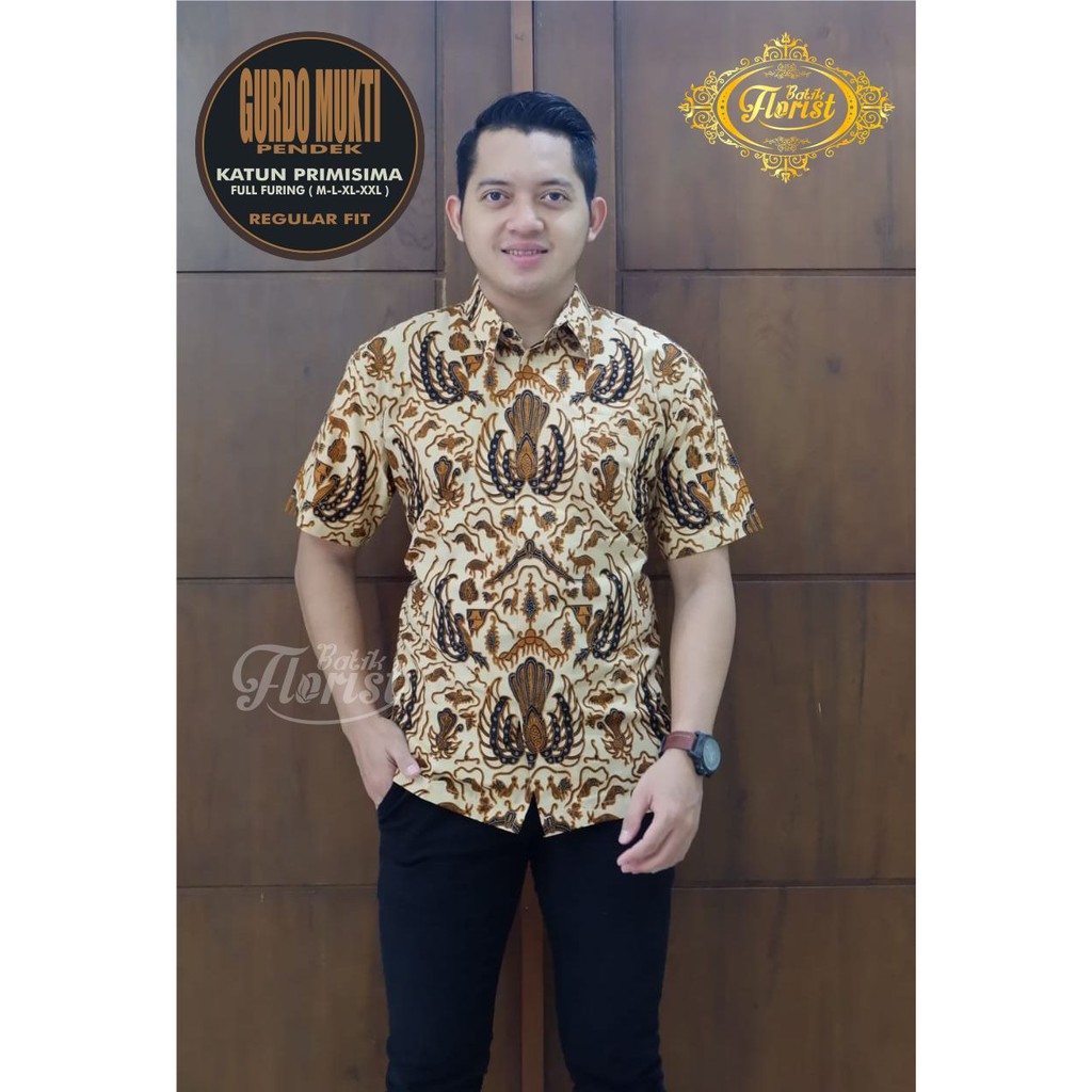 GURDO MUKTI Kemeja Batik Pria Full Furing Katun Primisima