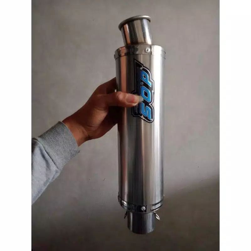 silincer knalpot bulat cincin DOS stenlis inlet 50 mm