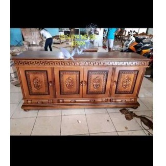 Kabinet meja konsol Konsul tv Bupet bufed dipet lemari tv ukir kayu jati