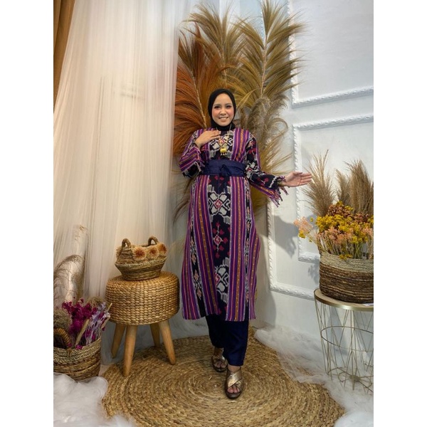 BAJU SETELAN CELANA WANITA TENUN PREMIUM SETELAN PESTA WANITA BISA COD