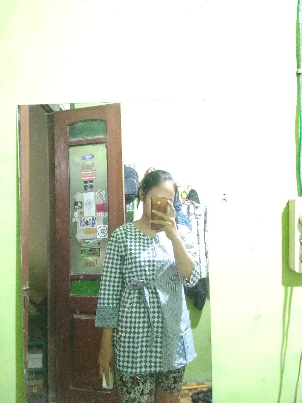 Tey-17 Batik Wanita Asj Sa Hrb026 Kenongo Kemeja Tosca Pendek