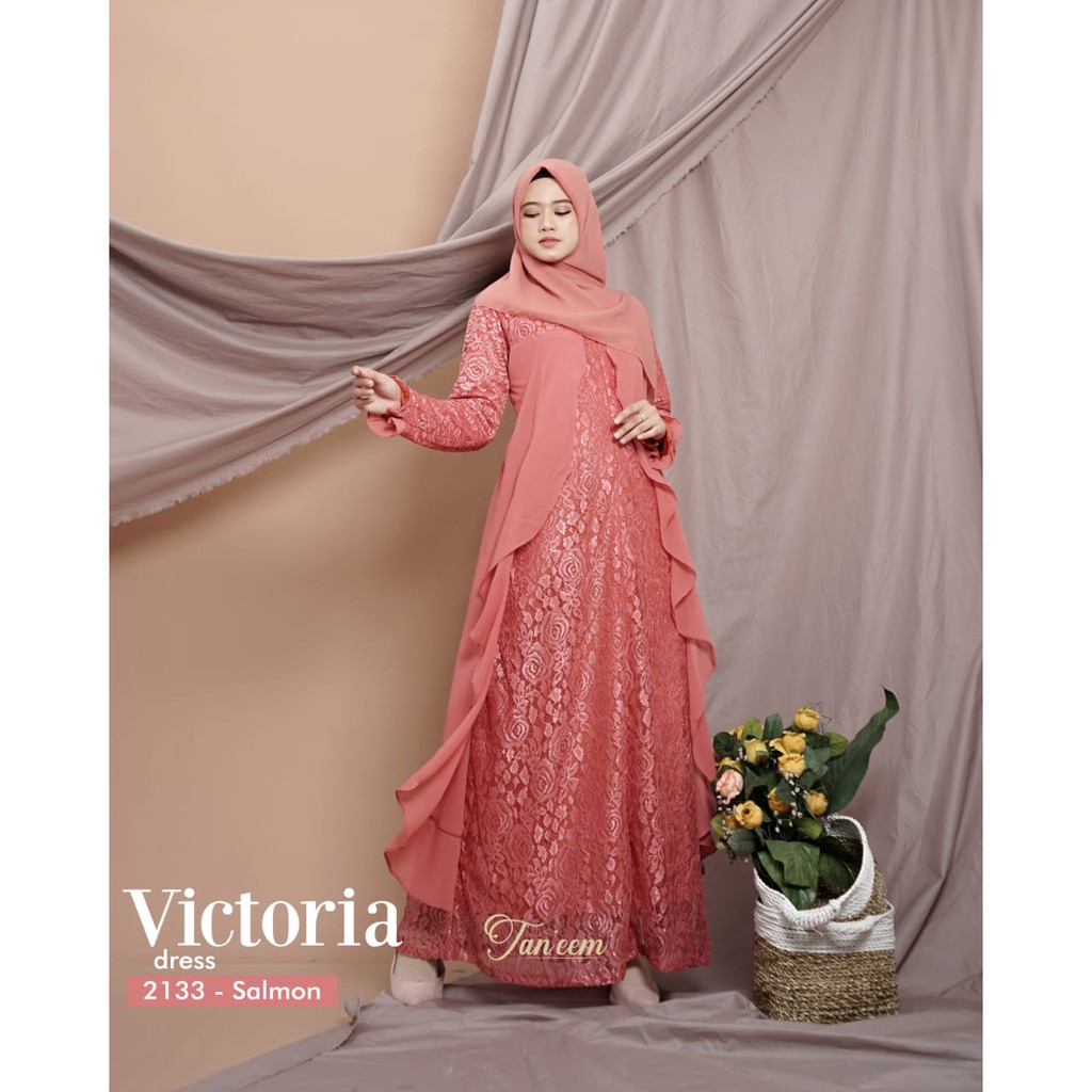 Gamis Brokat Elegant Victoria  Kode 2133Dress By Taneem Muslim Dress