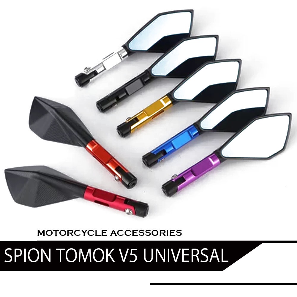 Kaca Spion Tomok Full CNC V5 Spion Model Rizoma Universal Semua motor Nmax PCX ADV R15 AEROX Beat motor motor