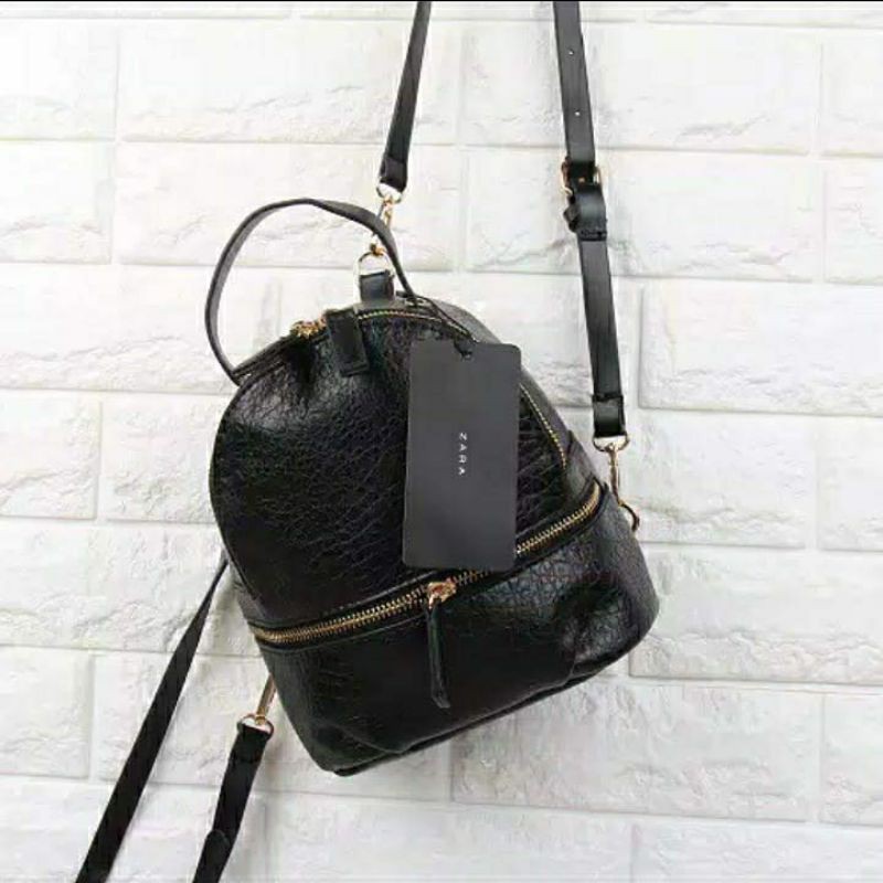 ZARA BACKPACK BAG CROCO FREE PAPERBAG