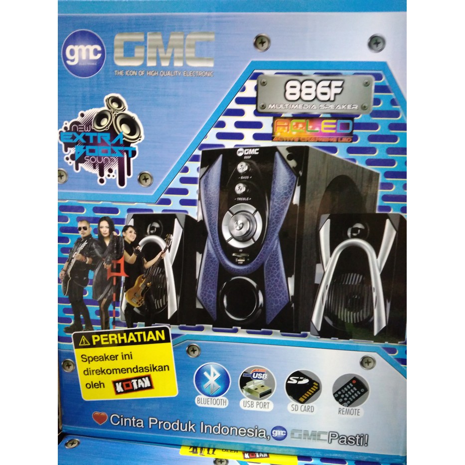 Speaker Aktif GMC 886 F | 886F 60W USB, SD CARD, REMOTE, BLUETOOTH