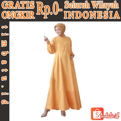 GAMIS WULAN POLOS ( DAPAT BAJU AJA ) baju gamis wulan dres wulan polos