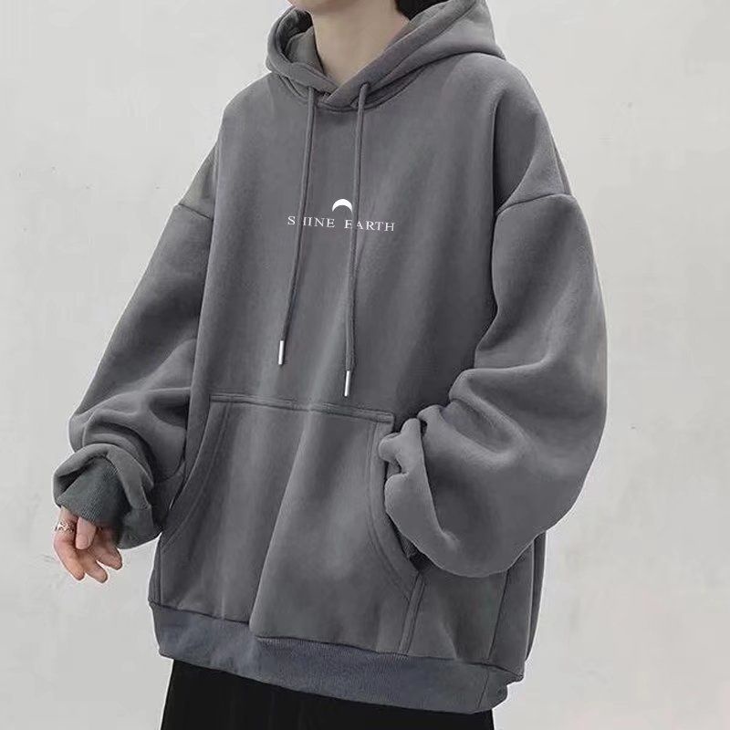 S - XXXXXL(6XL) Hoodie SHINE EARTH Jumper Fleece BIG SIZE Jumbo Korean Style Jaket Sweatshirts Putih Hitam Grey Oversize S M L XL 2XL 3XL 4XL 5XL 6XL Urban Harajuku Unisex Jaketin.Aja Bigsize Boy girl Hitam Dark Grey Abu Abu Putih