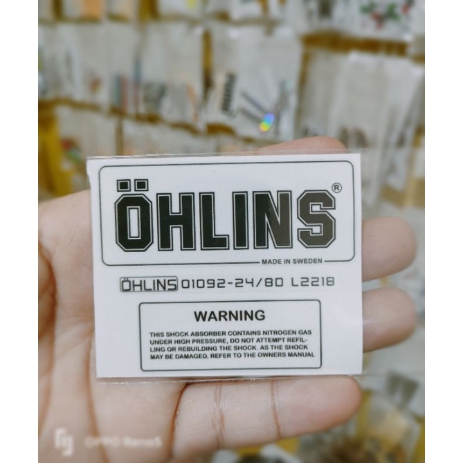 Sticker Ohlins  PRINTCUT stiker shock tabung variasi