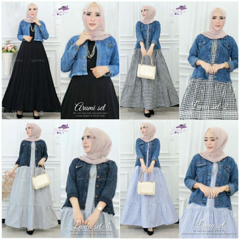 Arumi Lanea Lanea#2 Set by GALERINA Set Jaket Jeans Wash Inner Yanded