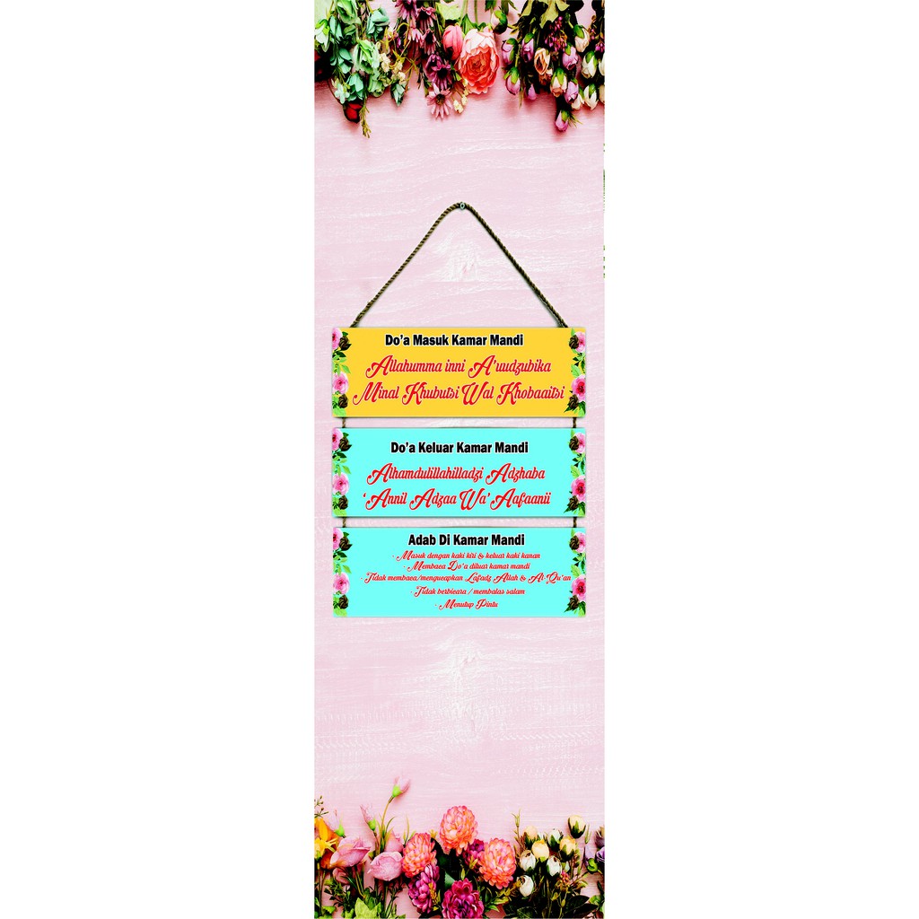 Stiker pintu kamar mandi daun merah