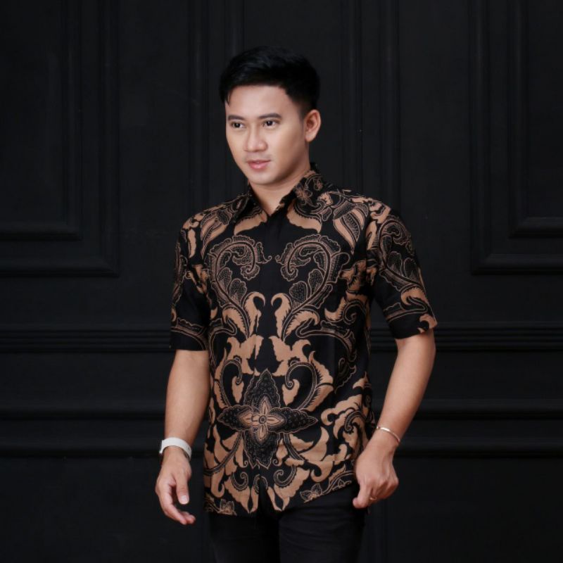 M, L, XL, XXL HEM BATIK PRIA LENGAN PENDEK BATIK ORIGINAL